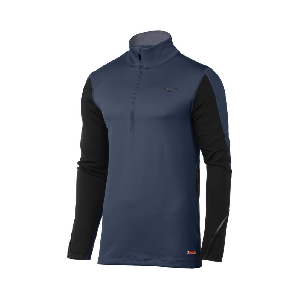 Base Layer Mizuno Breath Thermo® Half Cerniera Uomo - Indaco/Nere - 74918-BLYW